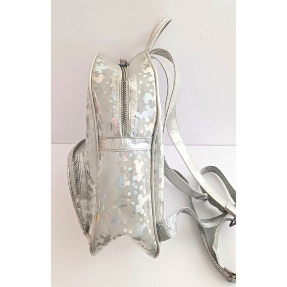 Disney Parks Loungefly Magic Mirror Metallic Mini Backpack Clear Holographic main image 12